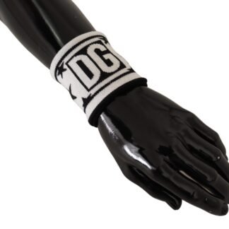 White Black Wool Logo #DGMILLENNIALS Wristband