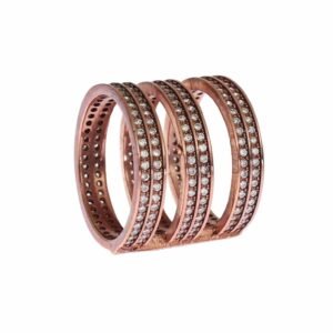 Gold 925 Silver Clear CZ Pink Ring