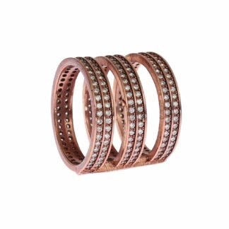 Gold 925 Silver Clear CZ Pink Ring