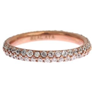 Pink Gold 925 Silver Clear CZ Ring