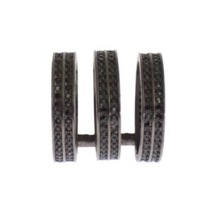 Black CZ Rhodium 925 Silver Ring
