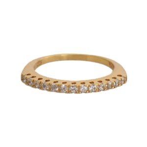 Gold Authentic Womens Clear CZ Gold 925 Silver Ring