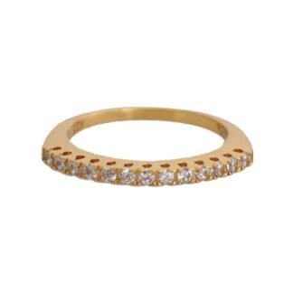 Gold Authentic Womens Clear CZ Gold 925 Silver Ring