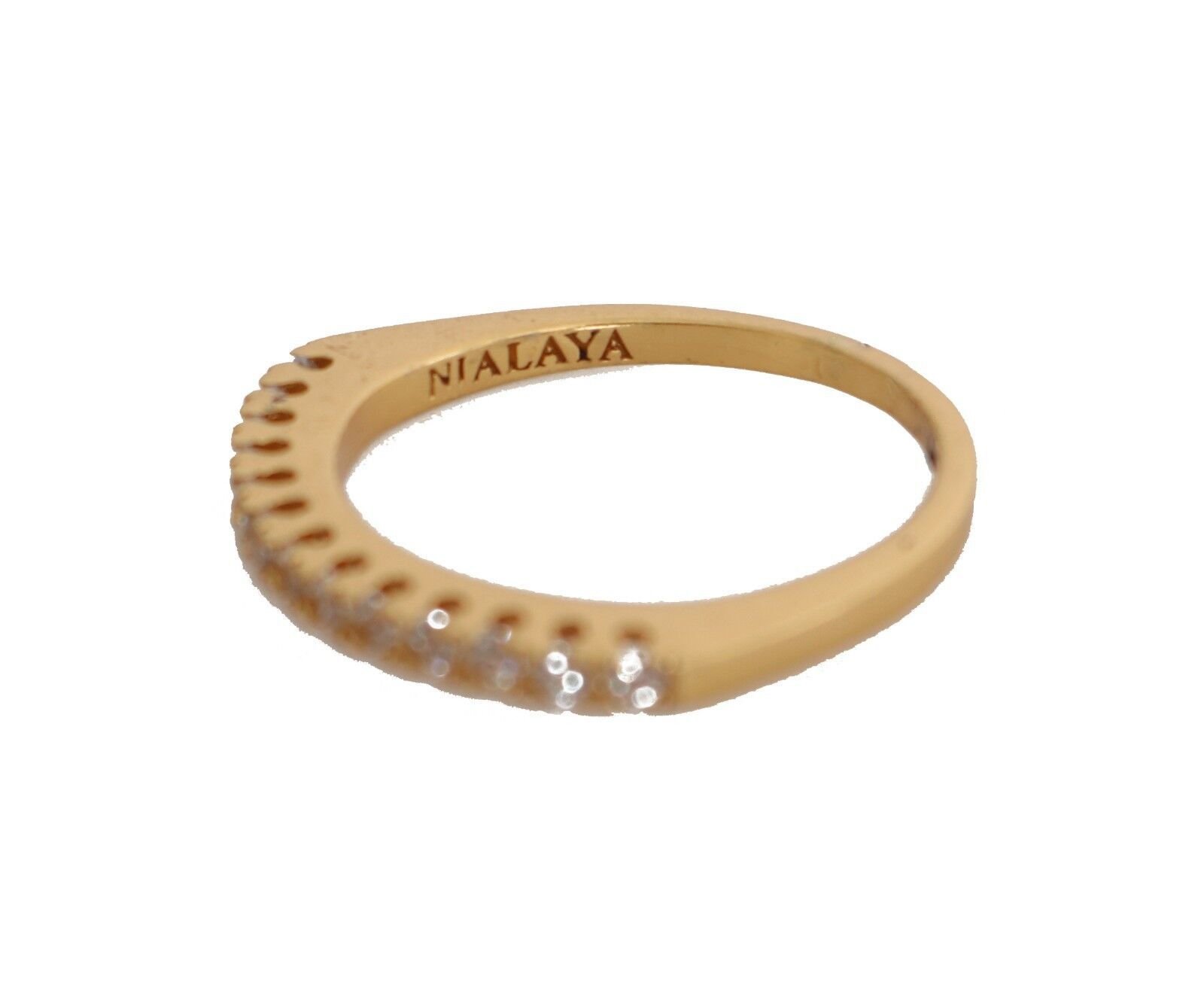 Gold Authentic Womens Clear CZ Gold 925 Silver Ring - Image 2