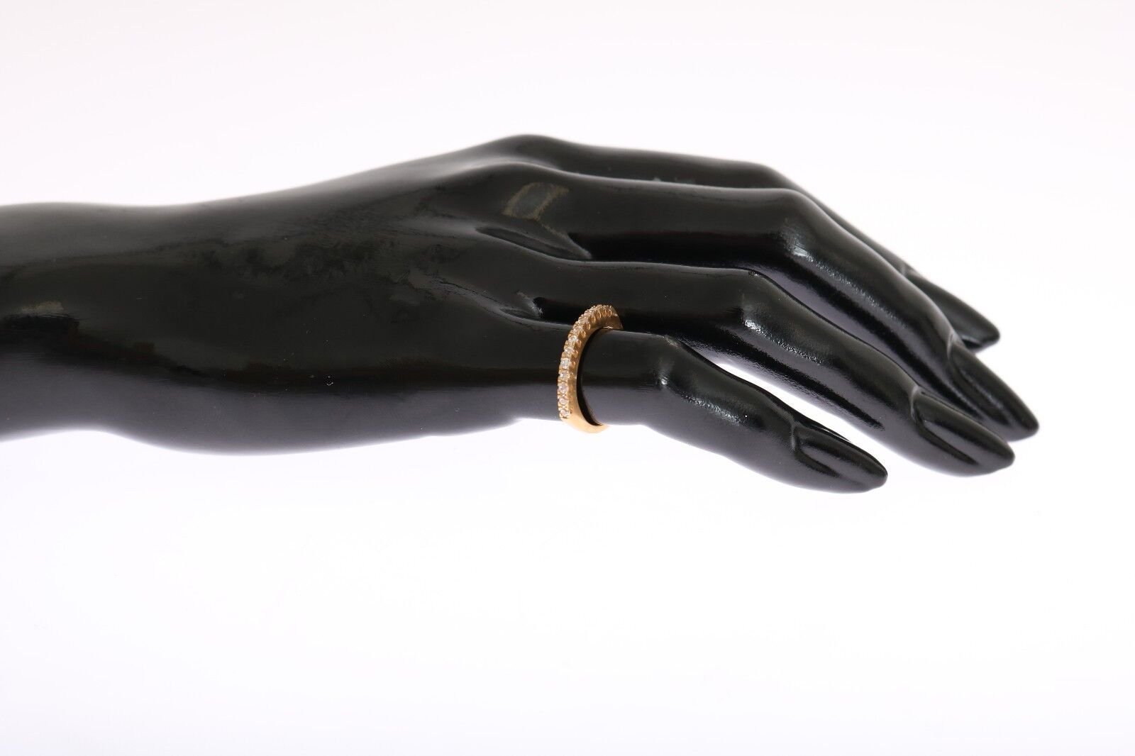 Gold Authentic Womens Clear CZ Gold 925 Silver Ring - Image 3