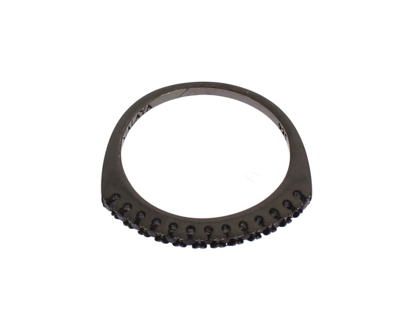 Black CZ Rhodium 925 Silver Womens Ring - Image 3