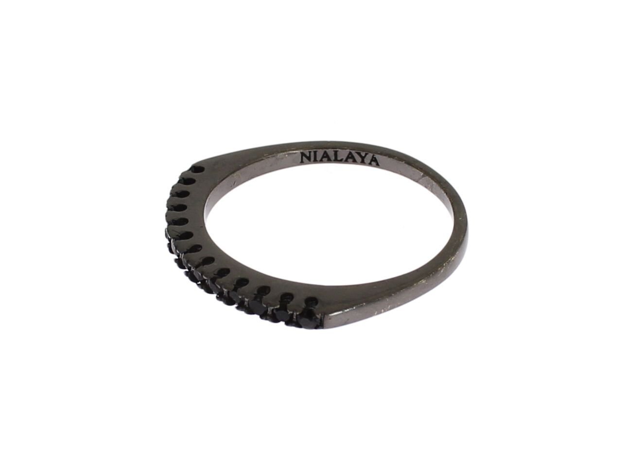 Black CZ Rhodium 925 Silver Womens Ring - Image 4