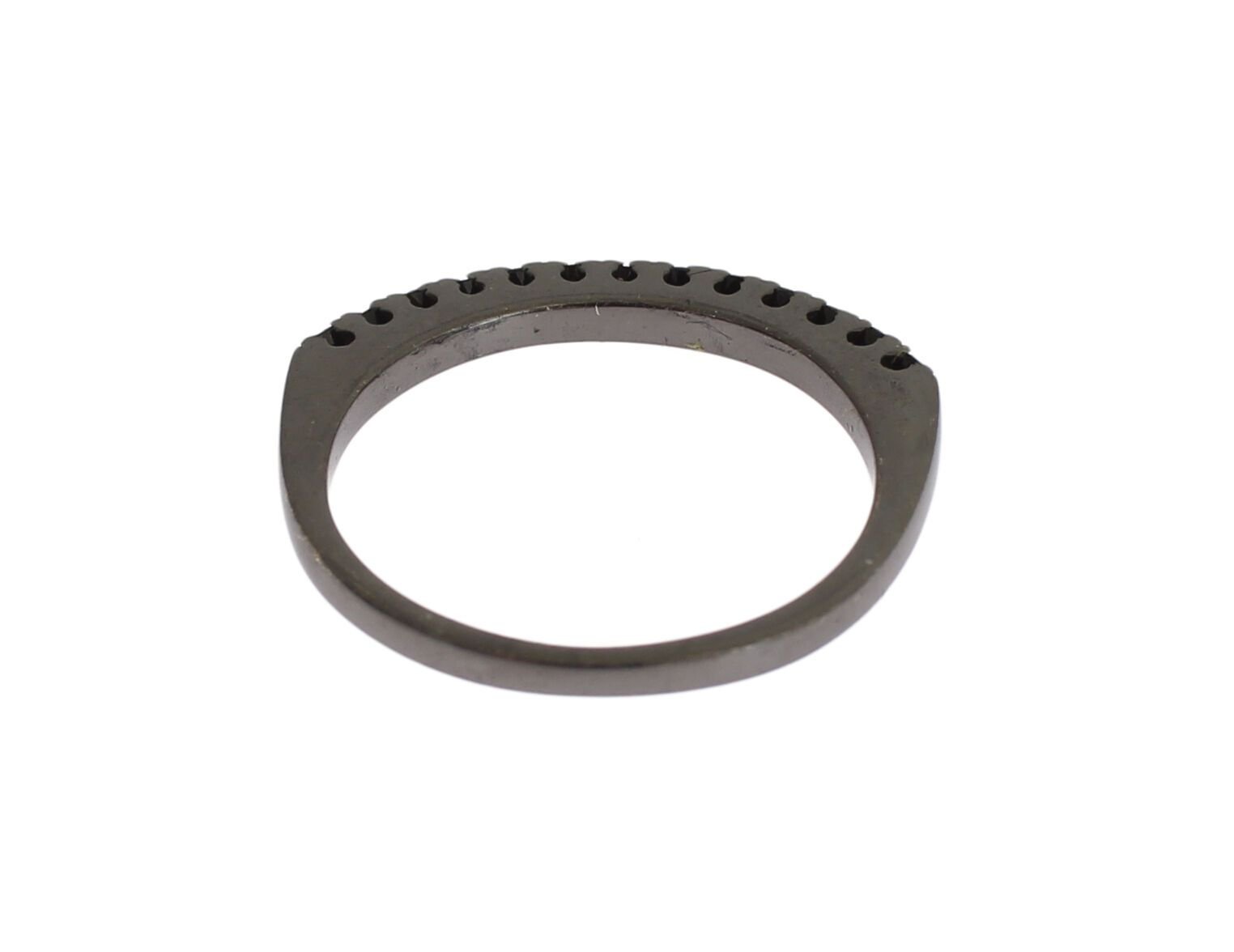 Black CZ Rhodium 925 Silver Womens Ring - Image 5