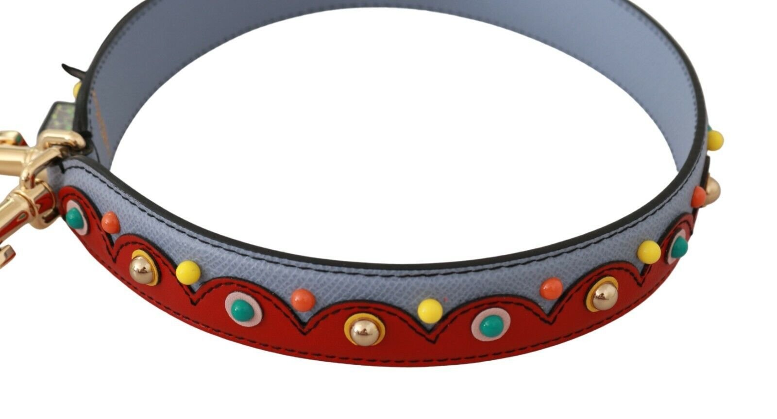 Blue and red Shoulder Strap Leather Blue Handbag Accessory - Image 2