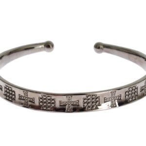 Gray Rhodium 925 Silver Bangle Bracelet