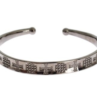 Gray Rhodium 925 Silver Bangle Bracelet