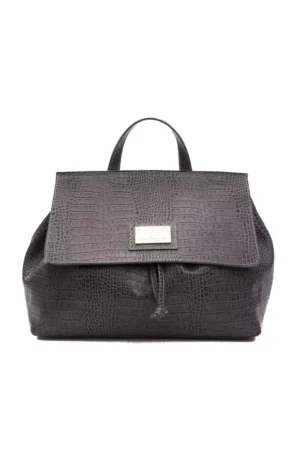 Gray Leather Women Shoulder Bag