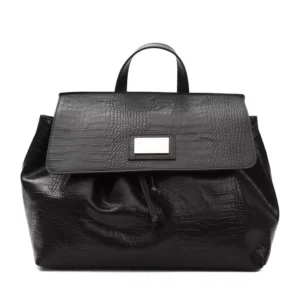 Black Leather Women Shoulder Bag