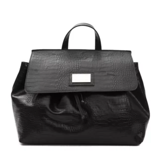 Black Leather Women Shoulder Bag