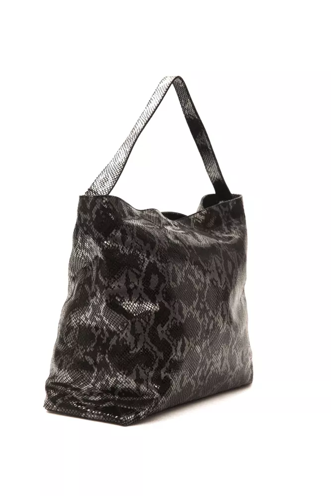 Gray Leather Women Shoulder Bag - Image 2