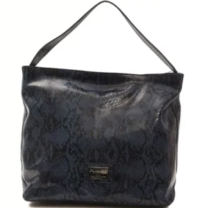 Blue Leather Women Shoulder Bag