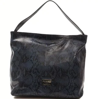 Blue Leather Women Shoulder Bag