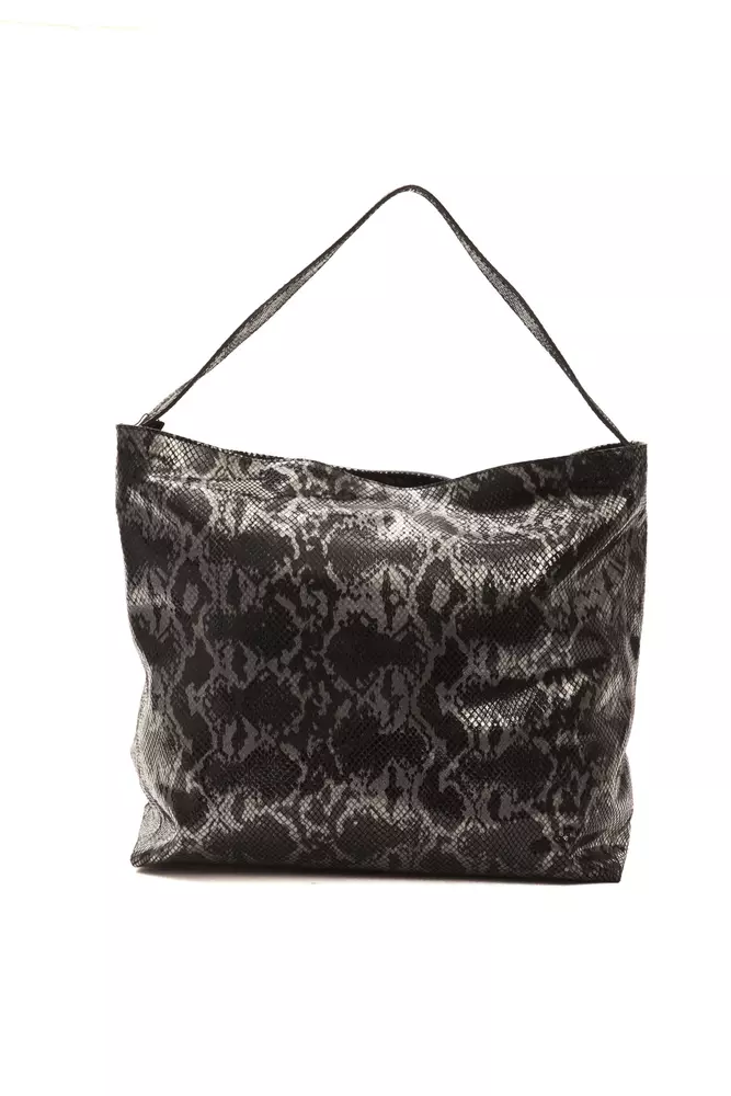 Gray Leather Women Shoulder Bag - Image 3