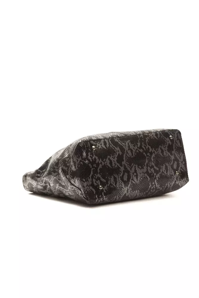 Gray Leather Women Shoulder Bag - Image 4