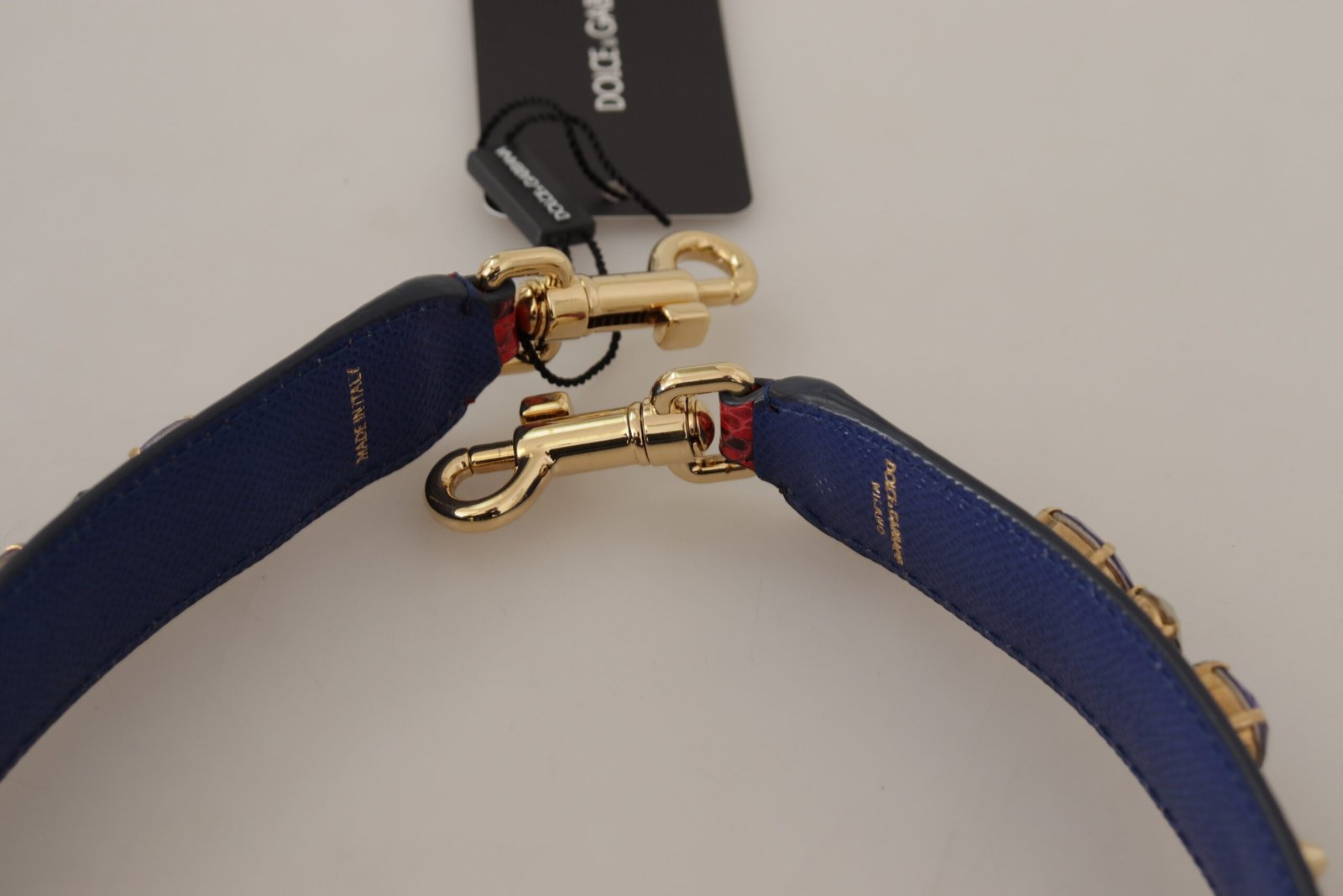 Red Exotic Leather Crystals Bag Shoulder Strap - Image 4
