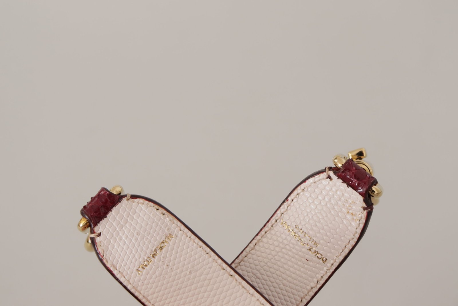 Bordeaux Leather Crystals Bag Shoulder Strap - Image 3