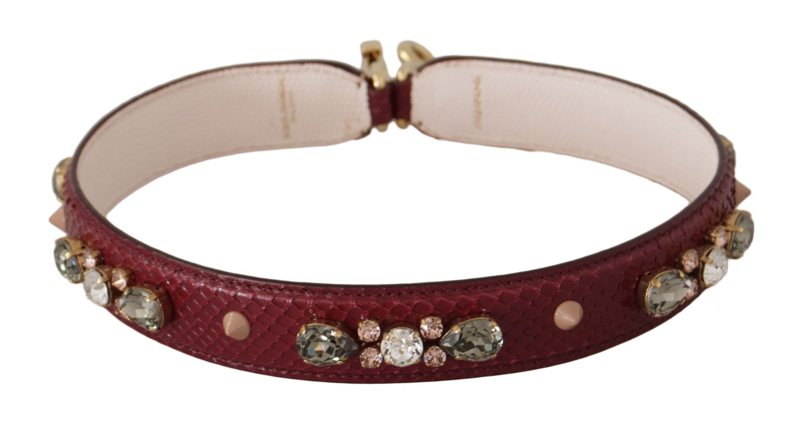 Bordeaux Leather Crystals Bag Shoulder Strap - Image 6