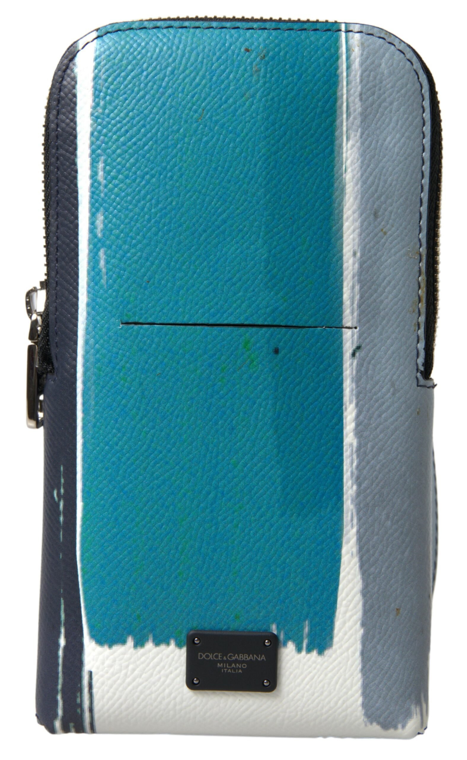 Blue Leather Purse Crossbody Sling Phone Bag Unisex - Image 2
