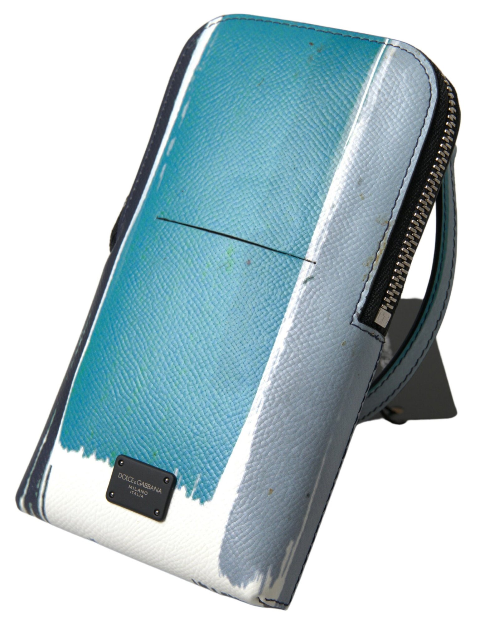 Blue Leather Purse Crossbody Sling Phone Bag Unisex - Image 3