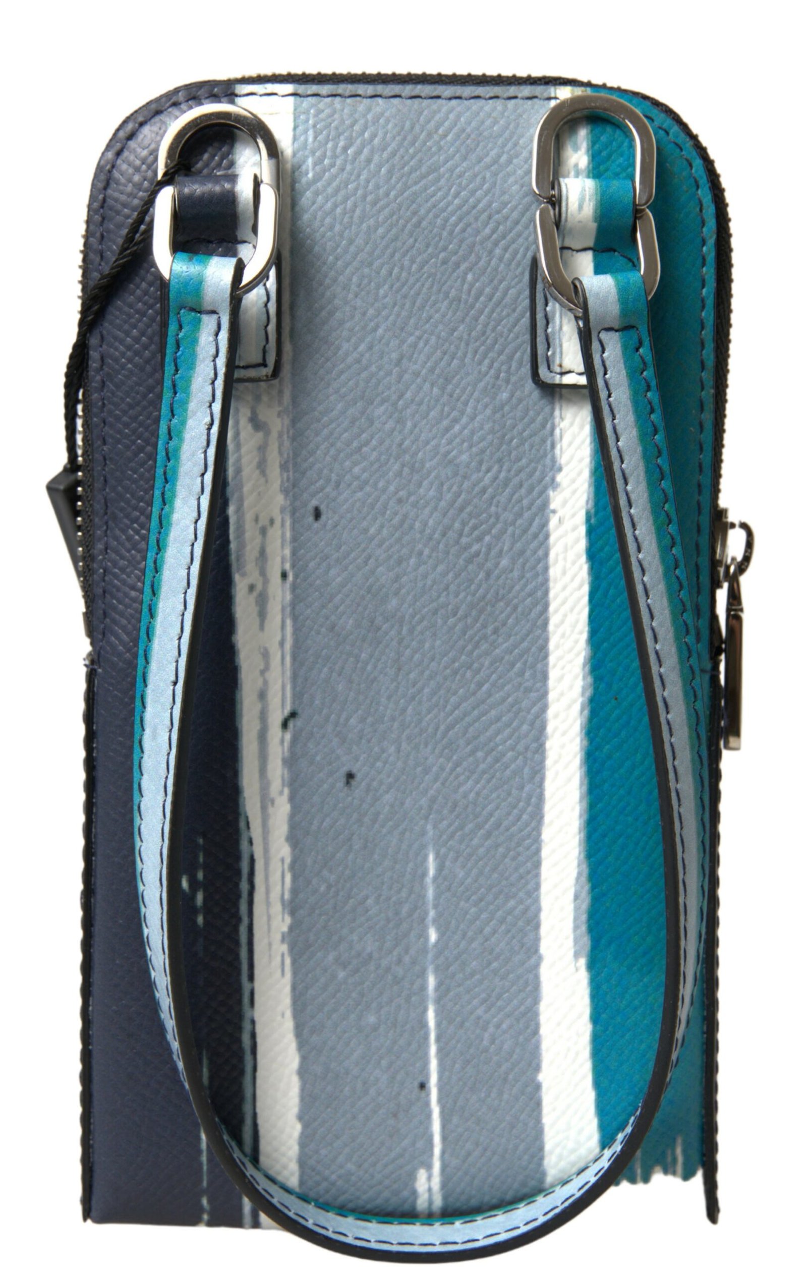 Blue Leather Purse Crossbody Sling Phone Bag Unisex - Image 4