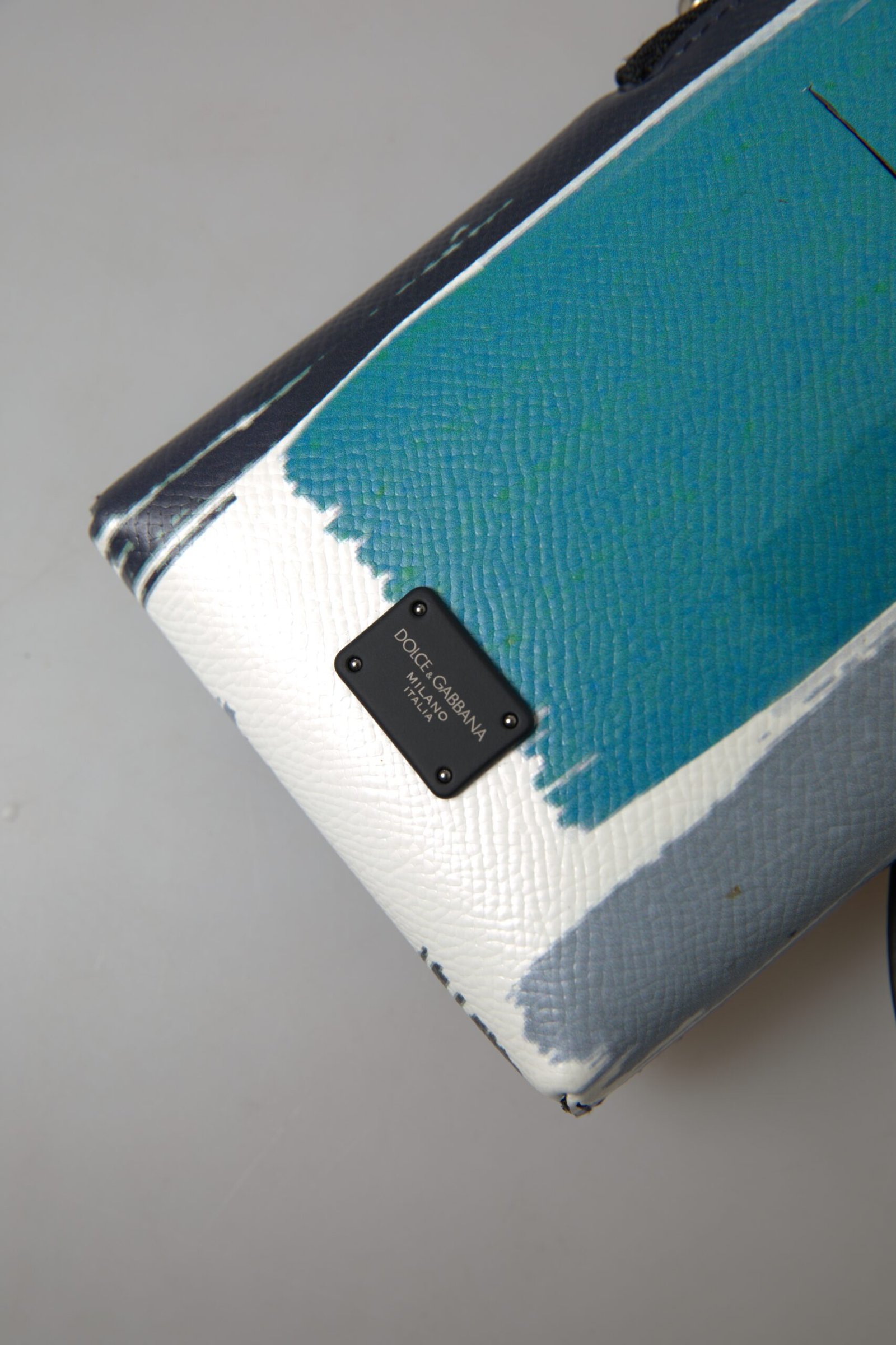 Blue Leather Purse Crossbody Sling Phone Bag Unisex - Image 5