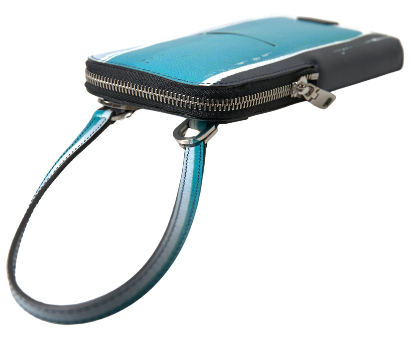 Blue Leather Purse Crossbody Sling Phone Bag Unisex - Image 7