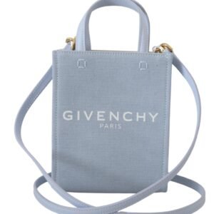 Blue Coated Canvas Vertical Cloud Mini Shoulder Bag