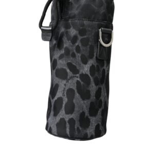 Black Leopard Round Slim Tote Bottle Cage Bag