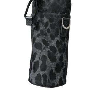 Black Leopard Round Slim Tote Bottle Cage Bag