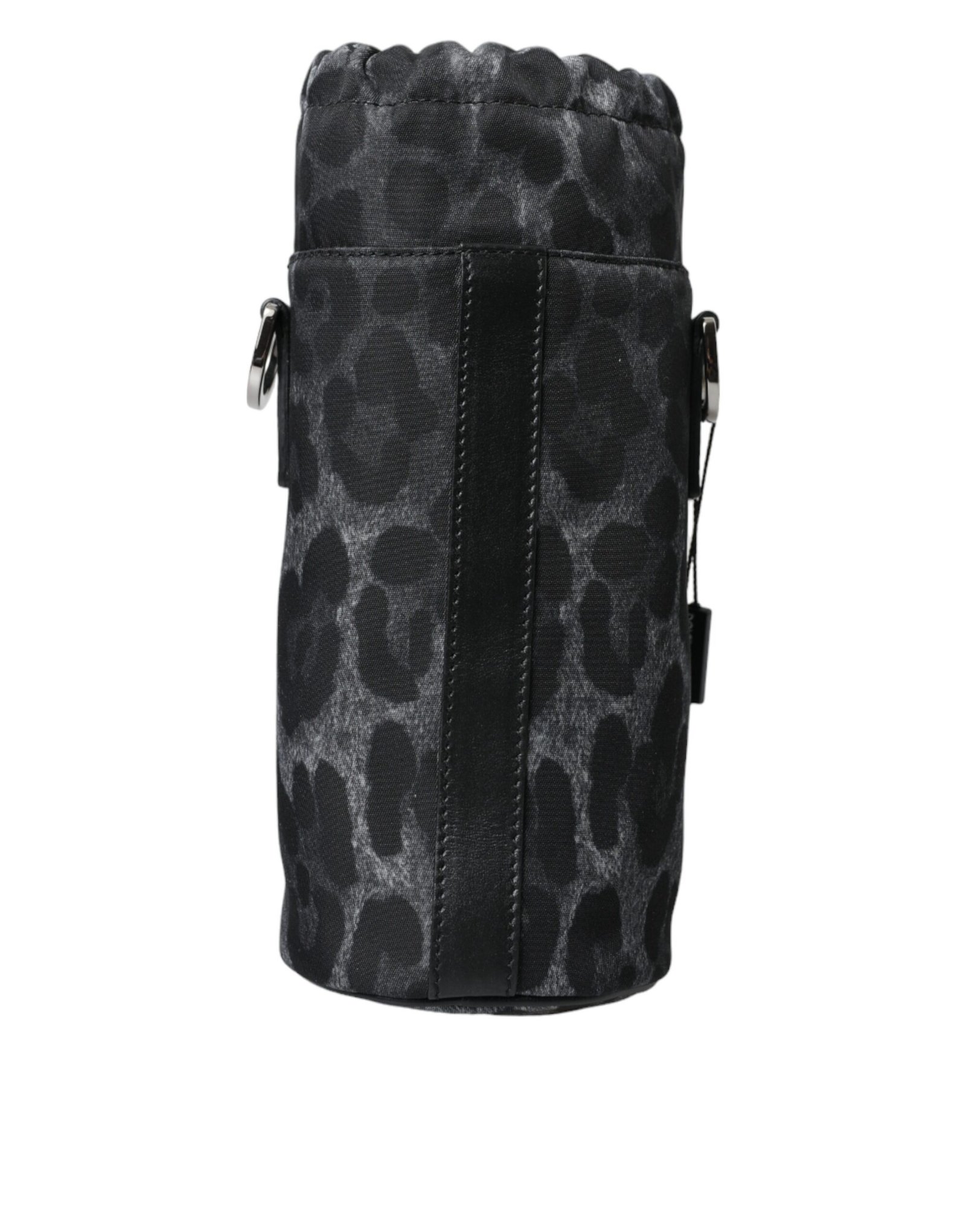Black Leopard Round Slim Tote Bottle Cage Bag - Image 2