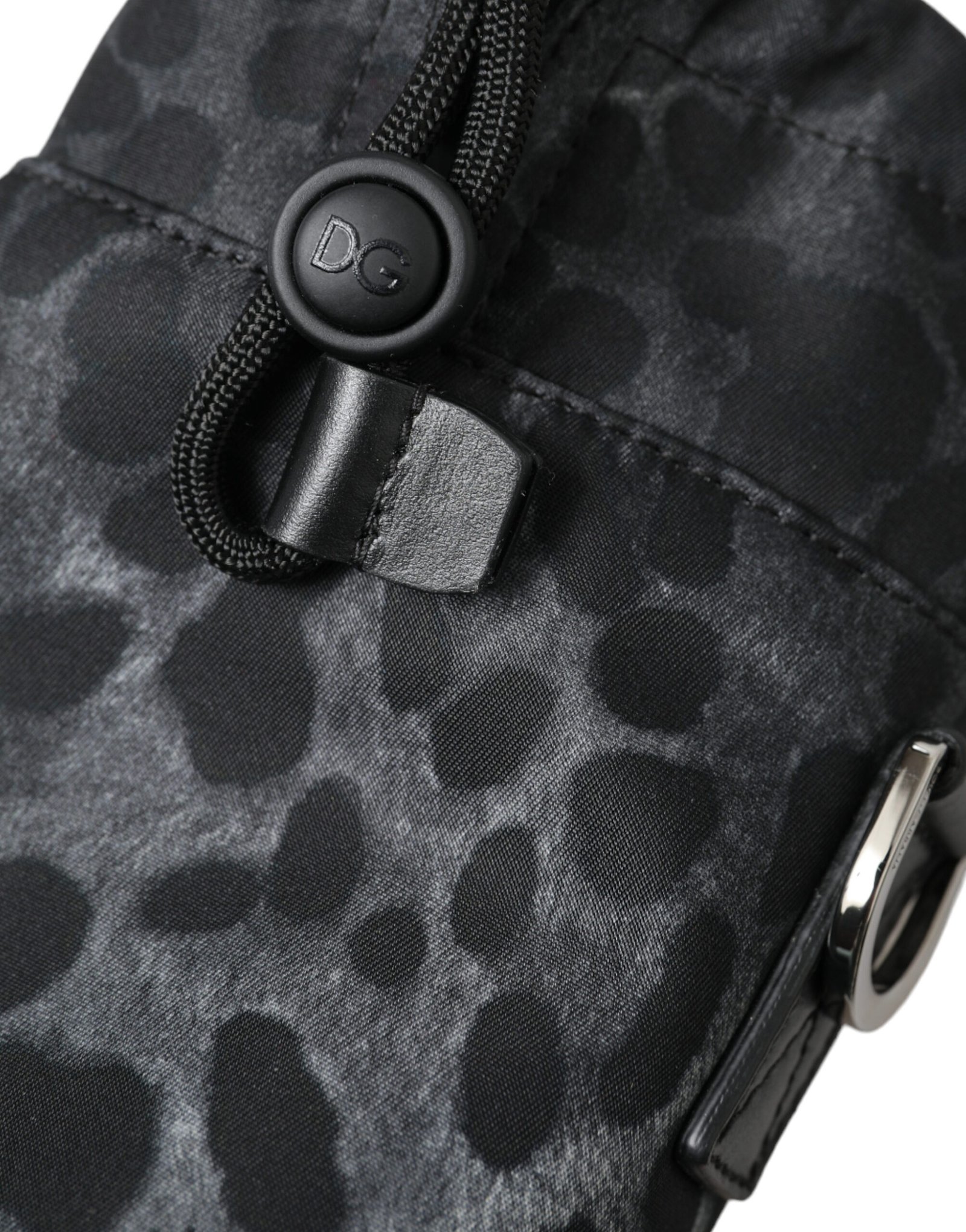 Black Leopard Round Slim Tote Bottle Cage Bag - Image 5