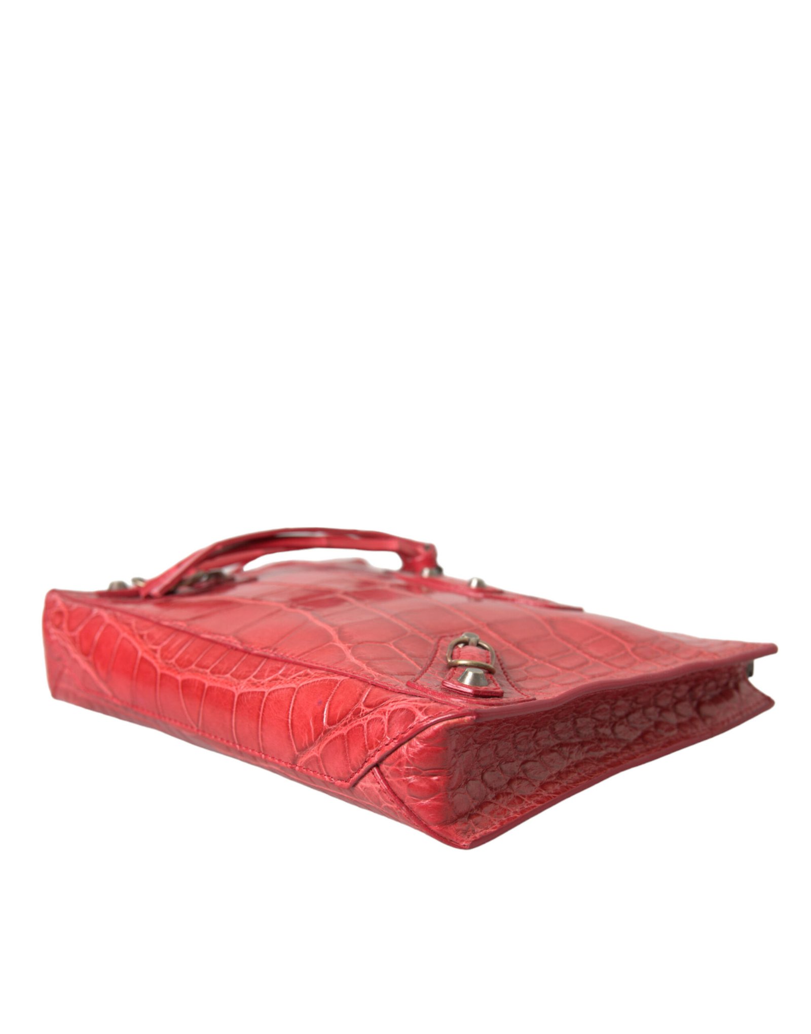 Red Exotic Skin Leather Classic Pouch Purse Wristlet Bag - Image 4