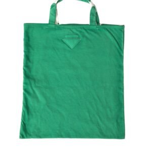 Green Jersey Fabric Logo Shoulder Shopping Tote Shopping Bag