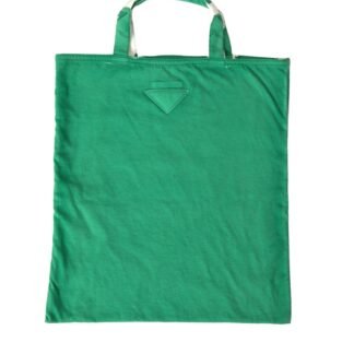 Green Jersey Fabric Logo Shoulder Shopping Tote Shopping Bag
