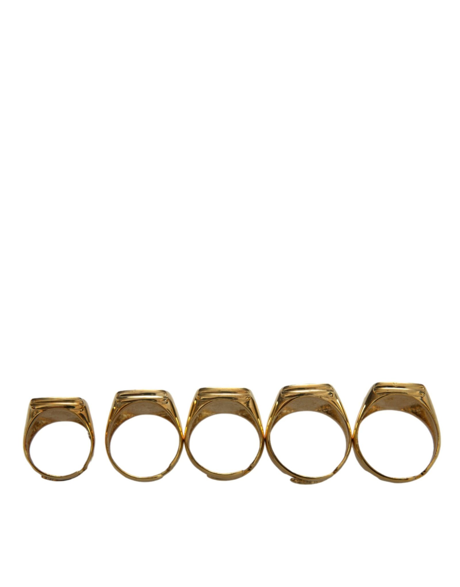 Gold Brass ROYAL Enamel Set of 5 Ring - Image 3