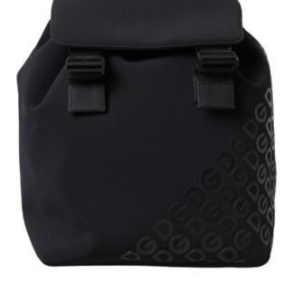 Black Neoprene Nylon DG Logo School Backpack Bag