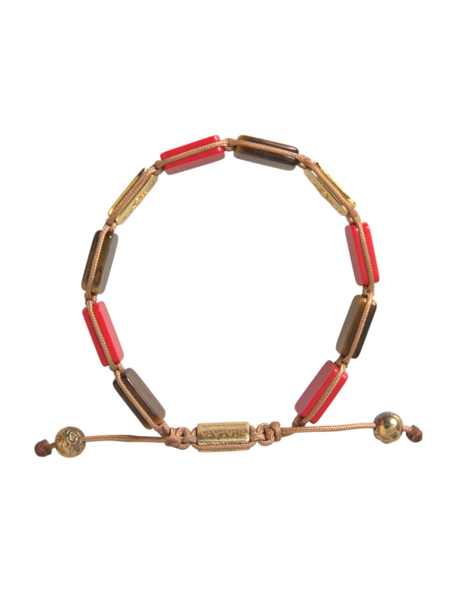 CZ Tiger Eye Red Coral 925 Silver Men Bracelet - Image 4