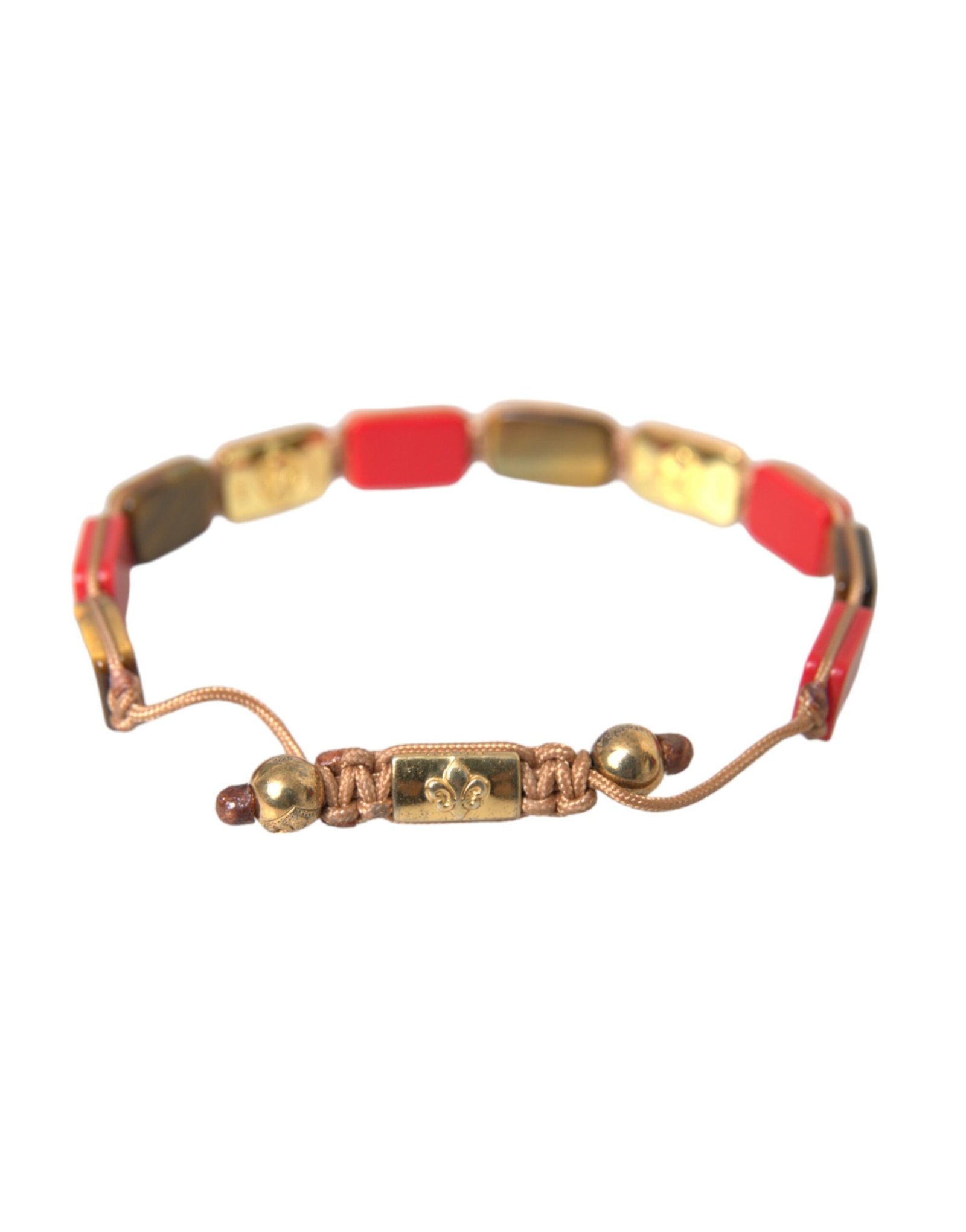 CZ Tiger Eye Red Coral 925 Silver Men Bracelet - Image 5