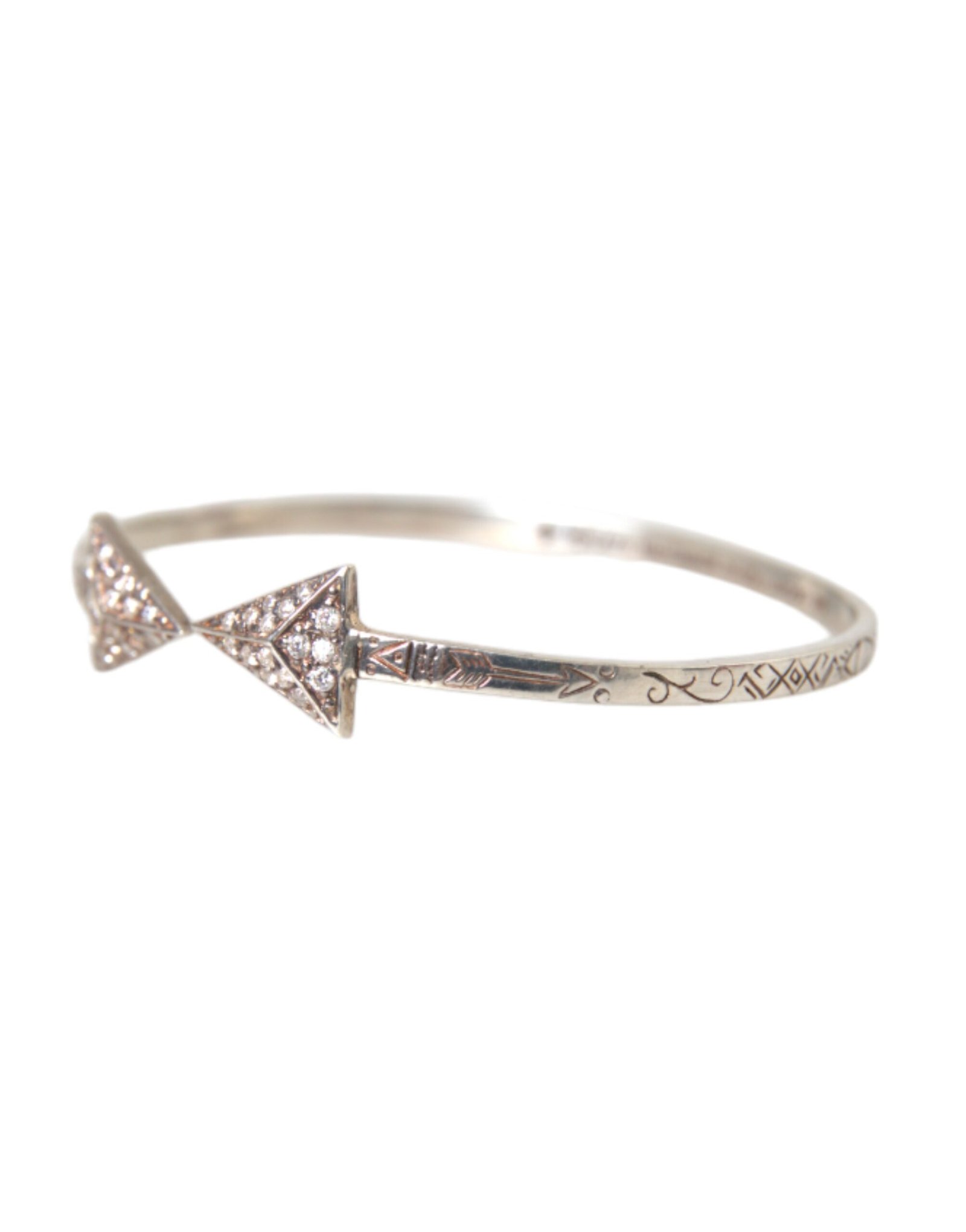 Arrow Crystal 925 Silver Bangle Bracelet Women - Image 2
