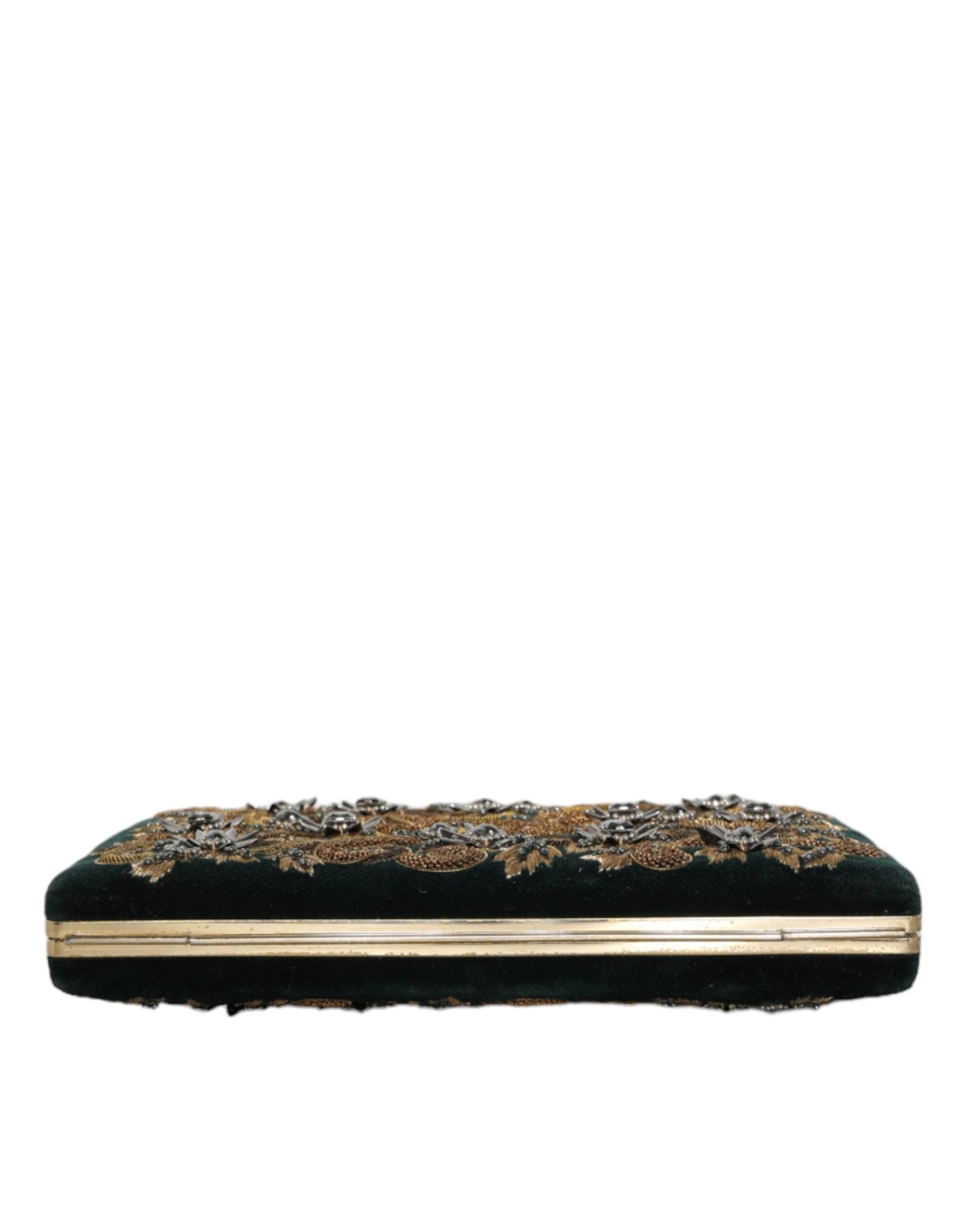 Black Velvet Gold Frame Clutch Evening Party Purse Bag - Image 6
