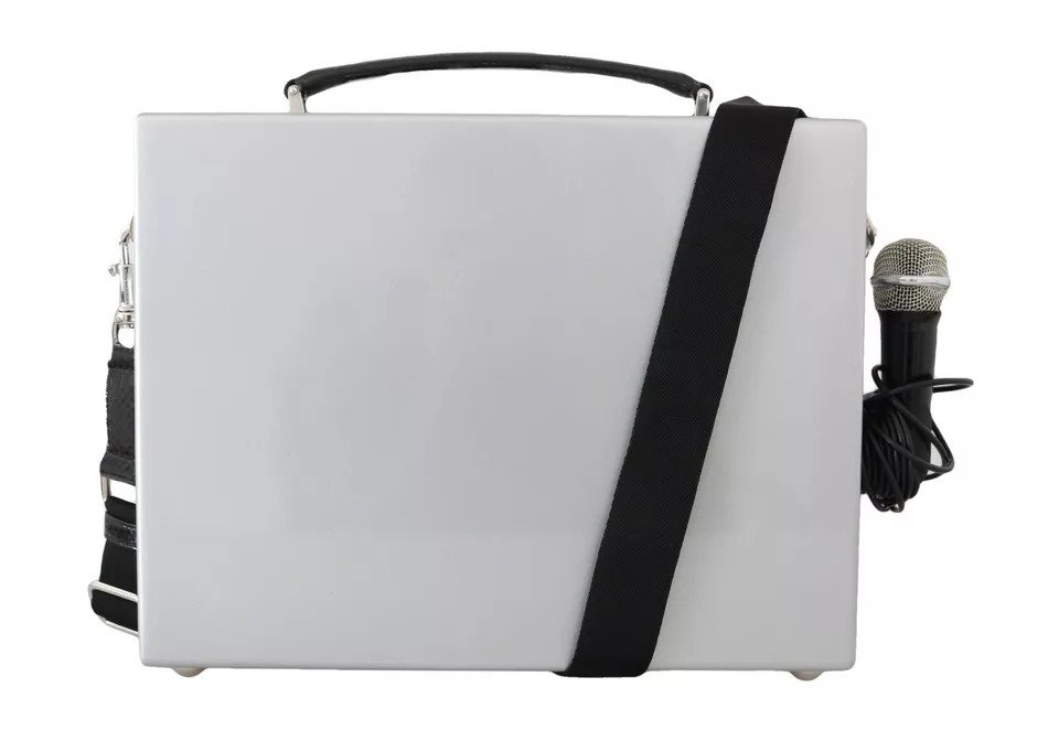 Silver Retro Radio Boombox Limited Edition Handmade Wood Bag - Image 4