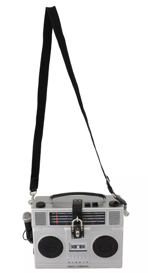 Silver Retro Radio Boombox Limited Edition Handmade Wood Bag - Image 8