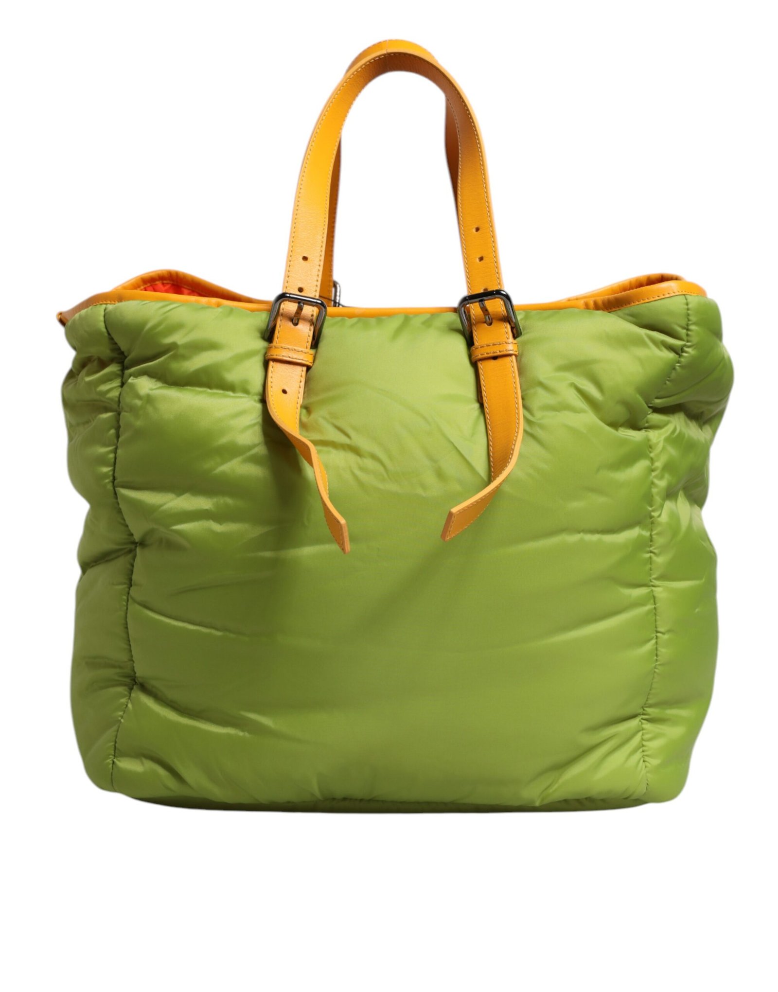 Green Nylon Padded Logo Plaque Tote Crossbody Bag - Image 4
