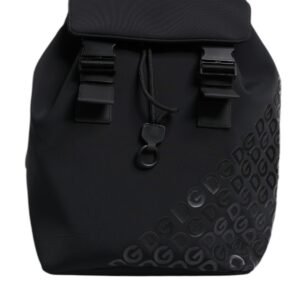 Black Neoprene Nylon DG Logo School Backpack Bag