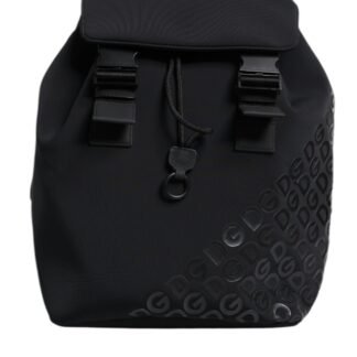 Black Neoprene Nylon DG Logo School Backpack Bag